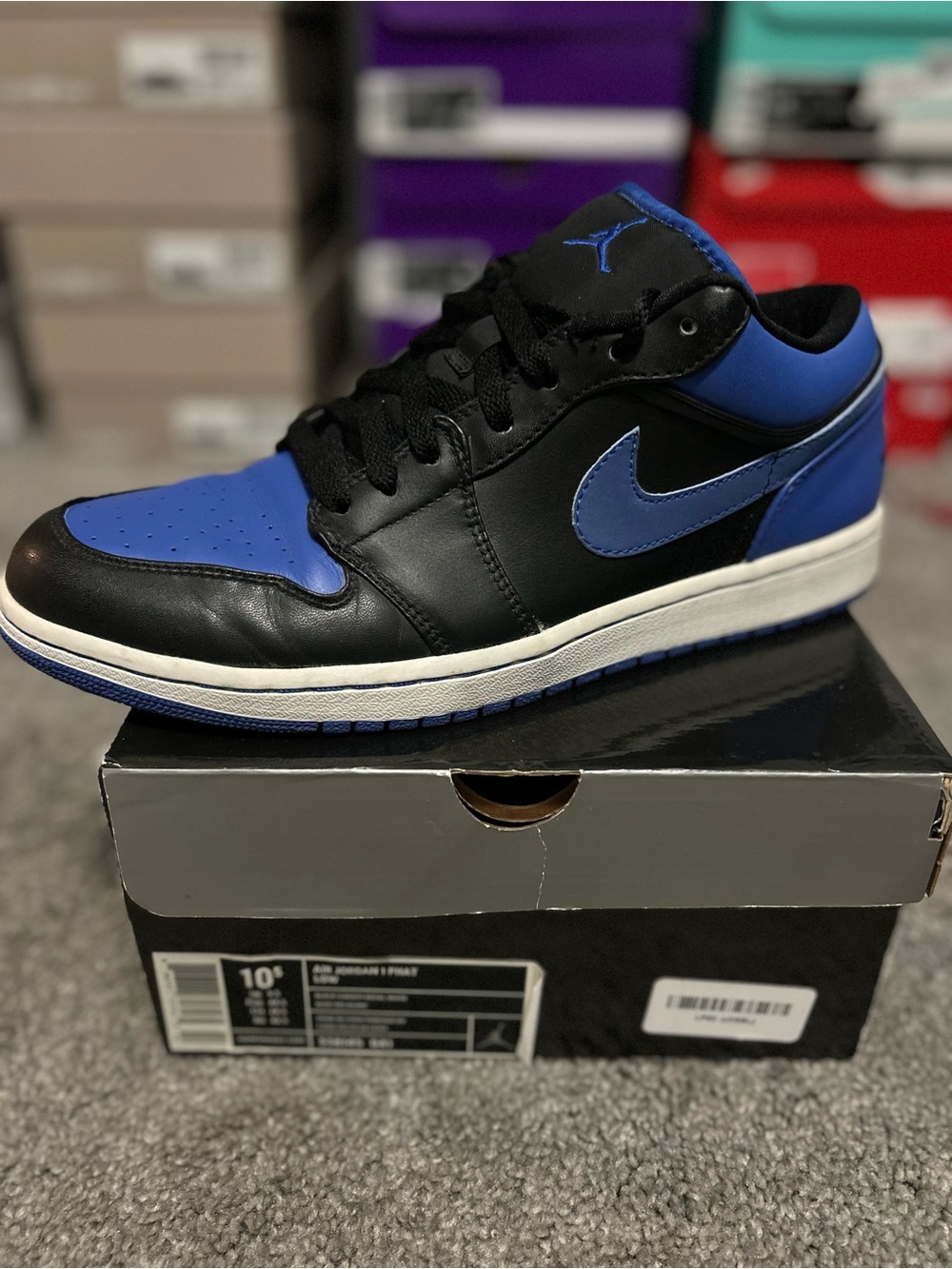 Nike AIR JORDAN 1 PHAT Low Black and Royal Blue (Rare Dead Stock) 10.5!!